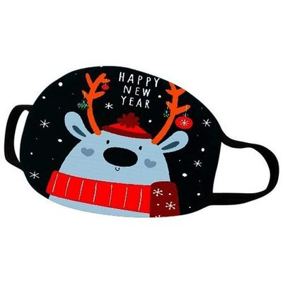 1 Pack Cute Couples_Mask For Christmas Cotton Farbric Washable Reusable Adjustable Earloops Antidust Soft Wear Breathable Outdoor Running Cycling