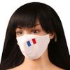 Touchstone French Flag embroidered 3 layer medium size cotton face masks reusable machine washable adjustable for men, women. (Pack of 1). White view 2