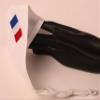 Touchstone French Flag embroidered 3 layer medium size cotton face masks reusable machine washable adjustable for men, women. (Pack of 1). White view 3
