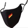 Touchstone German Deutsch Flag embroidered 3 layer medium size cotton face masks reusable machine washable adjustable for men, women. (Pack of 1). Navy Blue view 1