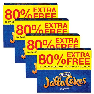 4 x 18 Mcvities Orange Jaffa Cakes Milk Chocolate Sponge Biscuits Cookies Sweets