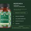 Aduna Organic Moringa Capsules 1500mg | 100% Pure Moringa Leaf for Energy, Immunity & Focus | Natural Plant-Based Food Supplement for Tiredness, Recovery & Breastfeeding | 180 Vegan Capsules view 2