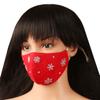 Touchstone Kids Christmas embroidered 3 layer cotton fabric face masks reusable machine washable adjustable for children. (Pack of 1). Silver on Red view 2