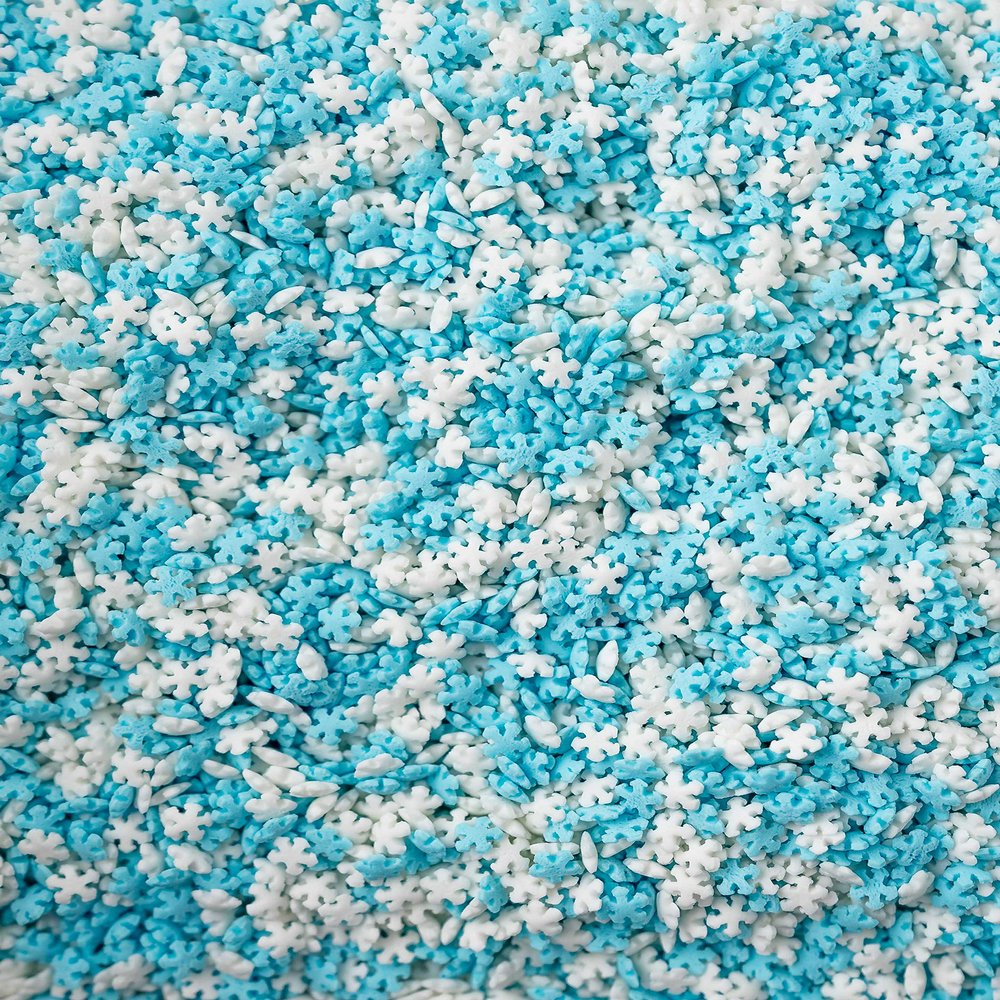Snowflake Christmas Sprinkles (White, Blue or Mixed) 25g (Blue & White Mix)