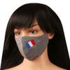 Touchstone Kids French Flag embroidered 3 layer cotton face masks reusable machine washable adjustable for children. (Pack of 1). Grey view 2