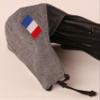 Touchstone Kids French Flag embroidered 3 layer cotton face masks reusable machine washable adjustable for children. (Pack of 1). Grey view 3