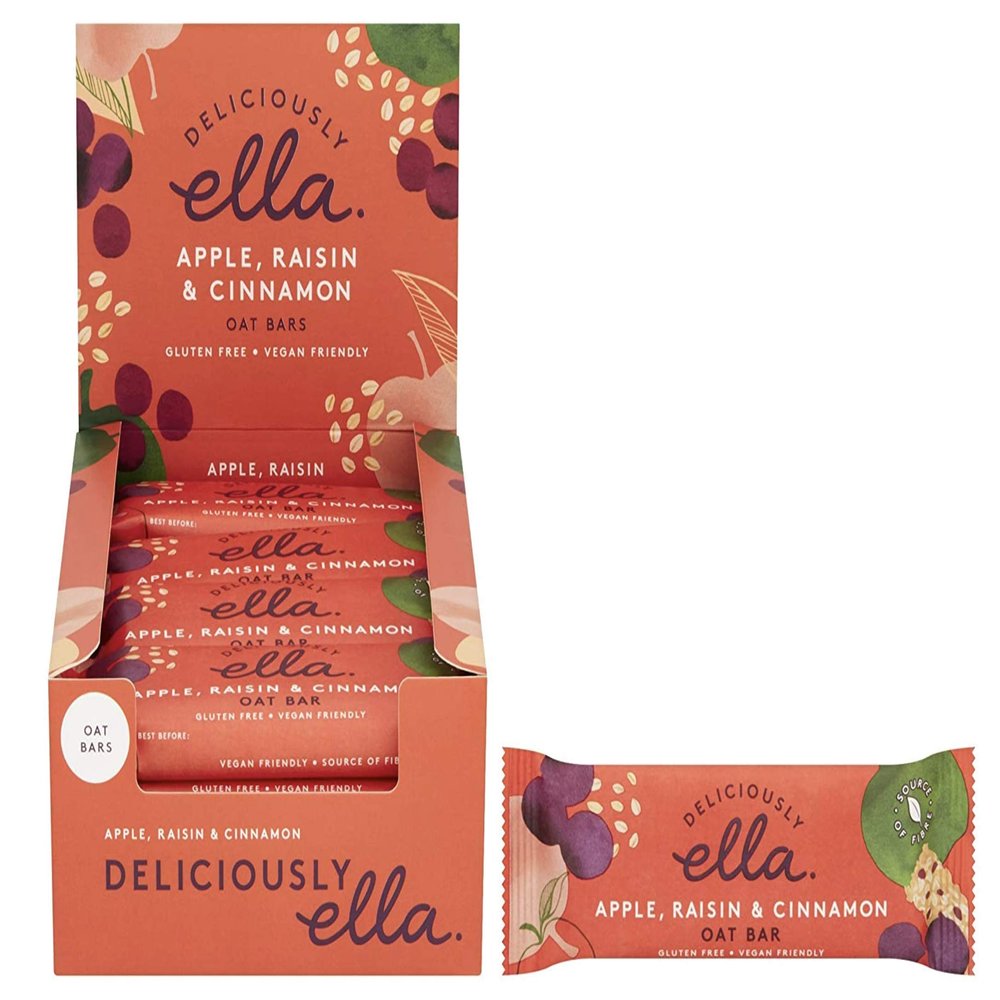 Deliciously Ella, Apple, Raisin and Cinnamon Oat Bar, 50g, Pack of 16