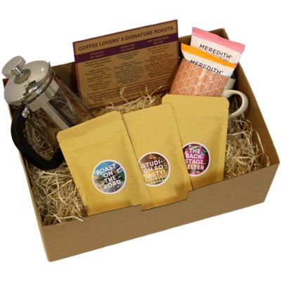 Coffee Lover's Gift Hamper - Stables whole bean coffee with cafetiere, biscuits, mug and tasting notes