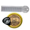 Moustache Wax | Strong Hold Sudden Death 1 oz Tin & Platinum Death Grip Mustache & Beard Comb Mens Combo Kit | Grooming For Men Handlebar English Chevron Dali Moustache & Beard Wax Tin view 1