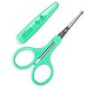 Humbee Eyebrow Scissors, Small Scissors for Facial, Nose, Eyebrow, Mustache, and Beard Hair Trimming & Grooming, Safety Edge, Green Long Cap view 1