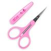 Humbee, Stainless Steel Hair Grooming and Trimming Scissors Set, for Facial Hair, Nose Hair, Eyebrow Scissors, Eyelash Scissors, Mustache, and Beard (Straight Edge, Pink Long Cap) view 1