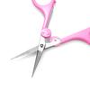 Humbee, Stainless Steel Hair Grooming and Trimming Scissors Set, for Facial Hair, Nose Hair, Eyebrow Scissors, Eyelash Scissors, Mustache, and Beard (Straight Edge, Pink Long Cap) view 3