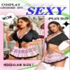 ADOME Lingerie for Women Sexy Schoolgirl Costume 0utfit Lingerie Set Lace Student Cosplay Roleplay with Top and Mini Skirt, Light Pink, S view 4