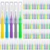 Patelai 100 Pieces Interdental Brush Dental Flosser Toothpick Cleaners Tooth Cleaning Tool (Light Blue, Yellow, Gray, Purple, Green) view 1
