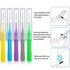 Patelai 100 Pieces Interdental Brush Dental Flosser Toothpick Cleaners Tooth Cleaning Tool (Light Blue, Yellow, Gray, Purple, Green) view 3
