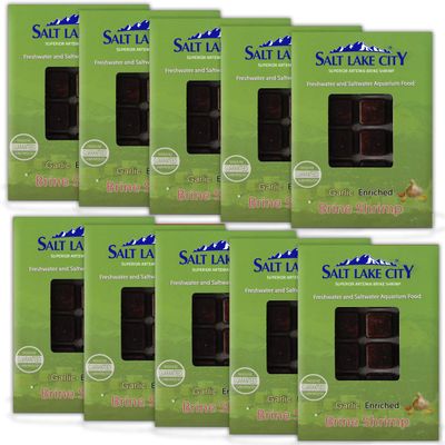BCUK Frozen Brine Shrimp with Garlic Fish Food x10 Packs