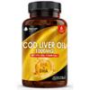 Cod Liver Oil Softgels 1000mg - 180 Cod Liver Soft gels High Strength Softgels- Cod Liver Oil Rich in Omega 3 EPA DHA Fatty Acids + Vitamins A & D, High Strength Fish Oil - UK Made, by New Leaf view 1