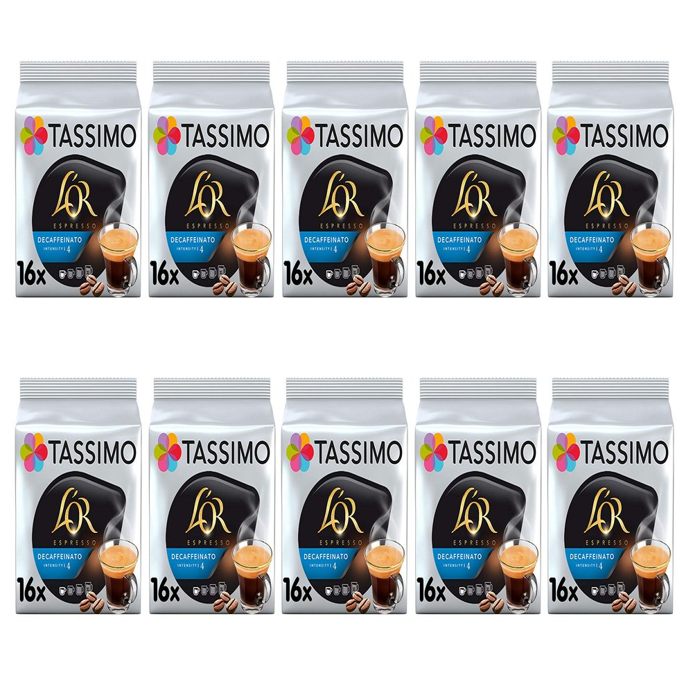 TASSIMO L'OR Espresso Decaf Coffee Capsules T-Discs Pods 10 Pack, 160 Drinks