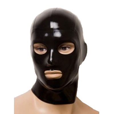 100% Latex Mask Rubber Head Unisex Hood Unique Wear for Club Party Sex Cosplay BA49 (S, Black)