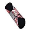 6 Pack Lilind 7" Black Organic Cloth Pads, Starter Set, Free Zip Wet Bag, Reusable Waterproof Menstrual Sanitary Napkins, 100% Cotton, 6x7"R Black on Flowers view 3