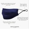 KARIZMA Beverly Hills Silk Face Mask. Navy Designer Face Mask for Women. Washable Fabric Reusable Facemask. 19 Momme Mulberry Silk Mask - Luxury Fashion Masks view 4