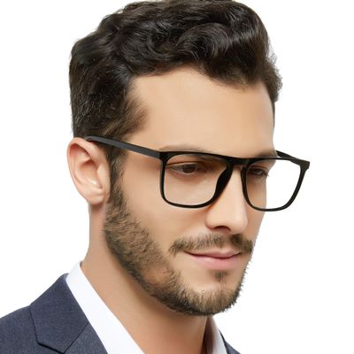 OCCI CHIARI Mens Reading Glasses 3.5, Large Retro Reader for Men, Fashion Magnifying Glasses for Reading (Black,350)