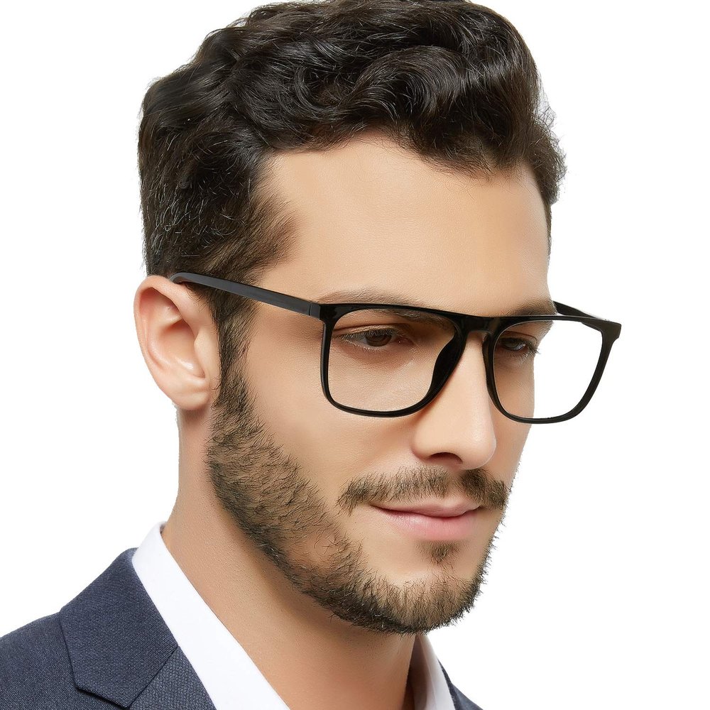 OCCI CHIARI Mens Reading Glasses 3.5, Large Retro Reader for Men, Fashion Magnifying Glasses for Reading (Black,350)