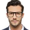 OCCI CHIARI Mens Reading Glasses 3.5, Large Retro Reader for Men, Fashion Magnifying Glasses for Reading (Black,350) view 2