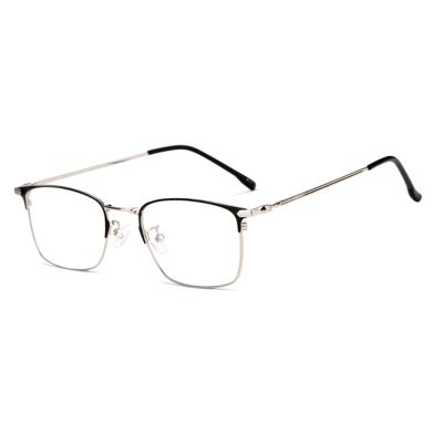 DLLY Reading Glasses Unisex, Accurate Diopter, Square Frame, for Reading Newspapers, Playing Computer Games, HD Vision, Anti-Blue Light, Anti-Vertigo, Skin-Friendly Eyeglasses,Silver,+2.50