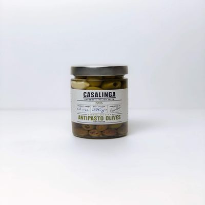 Casalinga Marinated Pitted Italian Antipasto Olives, 290 g