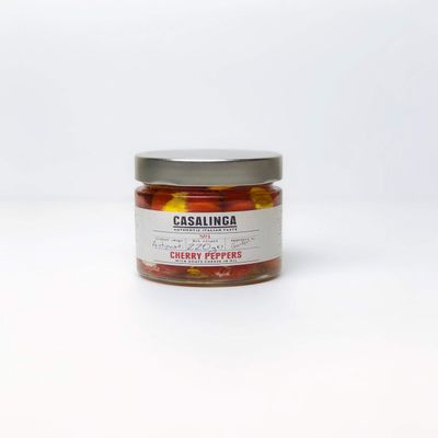 Casalinga Cherry Peppers with Goat Cheese in Oil, 220 g