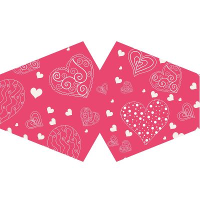 Reusable Fashion Face Covering - Pink Hearts