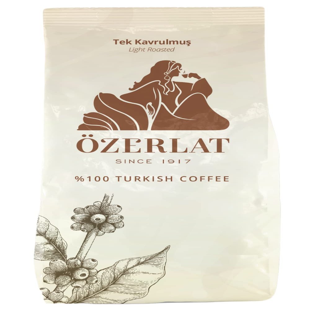 Ozerlat Real Turkish Coffee - Traditional Light Roasted 250g | Brazil Arabica Beans, Ground | Premium Artisan Coffee