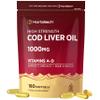 Cod Liver Oil Capsules High Strength 1000mg | 180 Softgels (6 Months Supply) | with Omega 3 Fatty Acids with Vitamin A and D + DHA & EPA | Formula for Adults | By Horbaach view 1