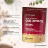 Cod Liver Oil Capsules High Strength 1000mg | 180 Softgels (6 Months Supply) | with Omega 3 Fatty Acids with Vitamin A and D + DHA & EPA | Formula for Adults | By Horbaach view 2
