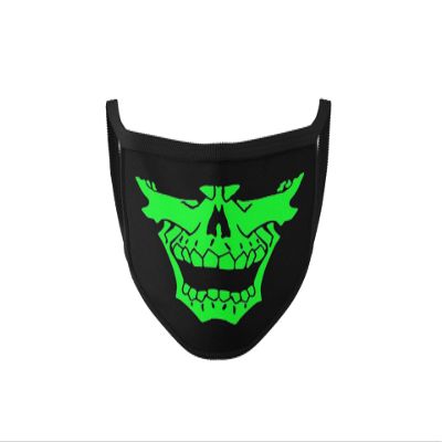 Dilara Luminous mask in black - cotton mask glow in the dark washable glows green - Black - EinheitsSize