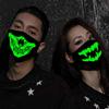 Dilara Luminous mask in black - cotton mask glow in the dark washable glows green - Black - EinheitsSize view 2