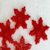 12 Stunning Edible Sugar SnowFlakes; Luster finish; 4.5cm Handmade Frozen, Christmas Cake/Cupcake Toppers/Decorations (Red) view 1