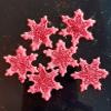 12 Stunning Edible Sugar SnowFlakes; Luster finish; 4.5cm Handmade Frozen, Christmas Cake/Cupcake Toppers/Decorations (Red) view 2