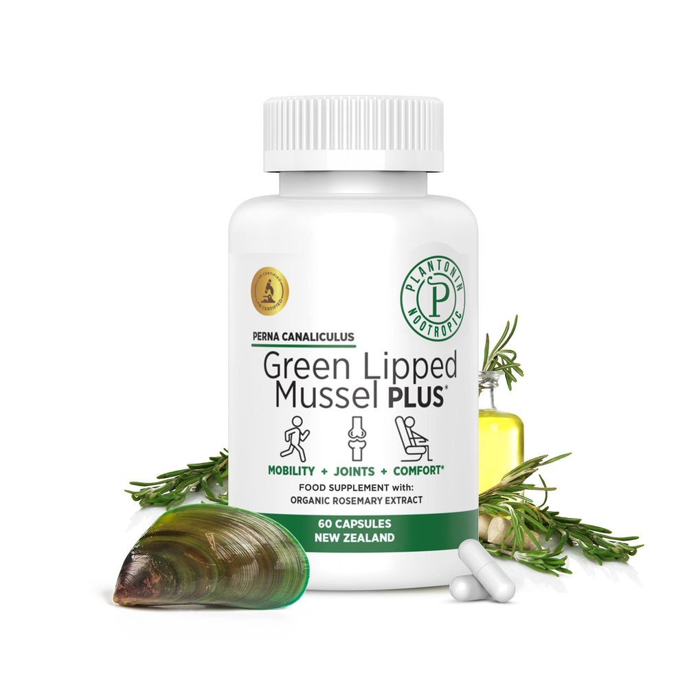 Plantonin Green Lipped Mussel 19000mg - Omega 3 Capsules High Strength - Pure New Zealand Green Lipped Mussel Powder - Joint Supplement Helps Alleviate Joint Pains, 60 Capsules, Non-GMO & Gluten-Free