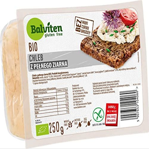 Whole Grain Bread Gluten-Free BIO 250 g - BALVITEN