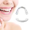 4 Sets Comfort Fit Flex Cosmetic Dentures False Teeth Veneers Top and Bottom, Temporary Tooth Filling Silicone Reline Denture Set, Fake Teeth Braces Essential for Dating and Work view 1