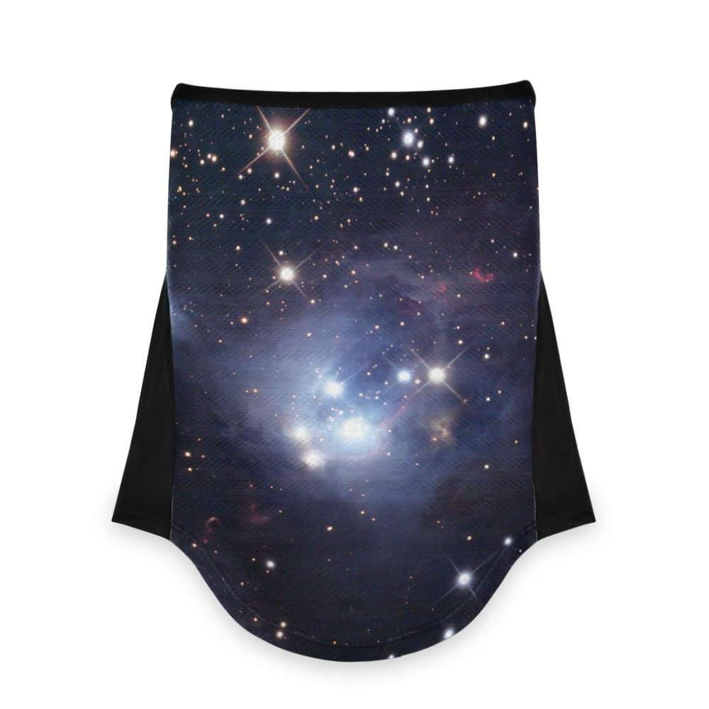 AJINGA Face Coverings Bandana Ear Loops StylishStar Cluster Stars Women Neck Gaiters for Dust Wind Motorcycle Men