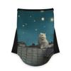 AJINGA Face Coverings Bandana Ear Loops StylishWhite Cat Kitten Fantasy Roofs Houses Sky Night Stars Women Neck Gaiters for Dust Wind Motorcycle Men view 1