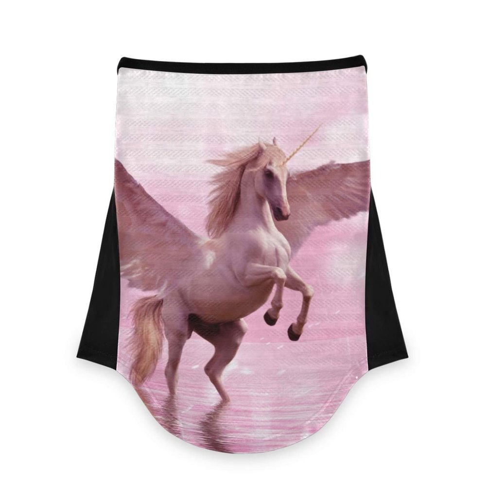 AJINGA Face Coverings Bandana Ear Loops StylishUnicorn Wings Horse Women Neck Gaiters for Dust Wind Motorcycle Men