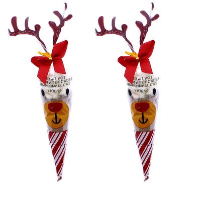 Swan household  - 2 Pack Christmas Xmas Reindeer Hot Chocolate & Marshmallows Making Kit 110g