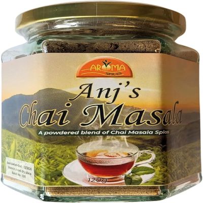 Anj's Chai Masala 120g - Chai Latte Mix Powder - Aromatic Spice Blend for Authentic Tea, Matcha, Latte Enhancements - Not Tea, Just Pure Masala Magic, Spiced Drink