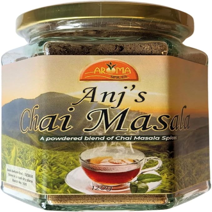 Anj's Chai Masala 120g - Chai Latte Mix Powder - Aromatic Spice Blend for Authentic Tea, Matcha, Latte Enhancements - Not Tea, Just Pure Masala Magic, Spiced Drink