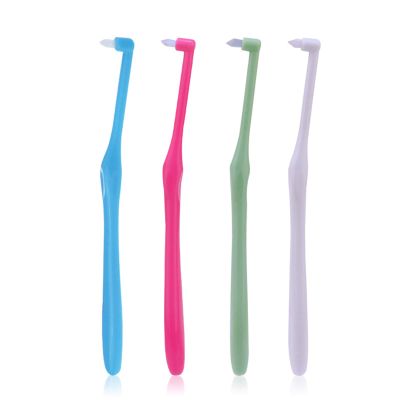 4PCS Tuft Toothbrush Interspace Soft Interdental Single Tufted Brush End Tuft Tapered Toothbrush Gum Brushes Orthodontic Gap for Braces Dental Cleaning