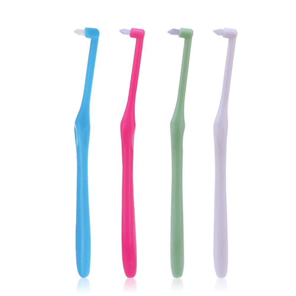 4PCS Tuft Toothbrush Interspace Soft Interdental Single Tufted Brush End Tuft Tapered Toothbrush Gum Brushes Orthodontic Gap for Braces Dental Cleaning